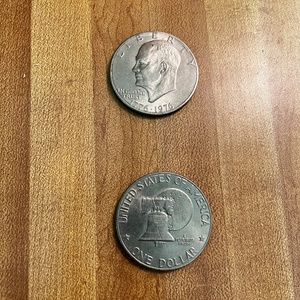 EISENHOWER 1776-1976 BICENTENNIAL COIN LIBERTY BELL MOON SILVER ONE DOLLAR